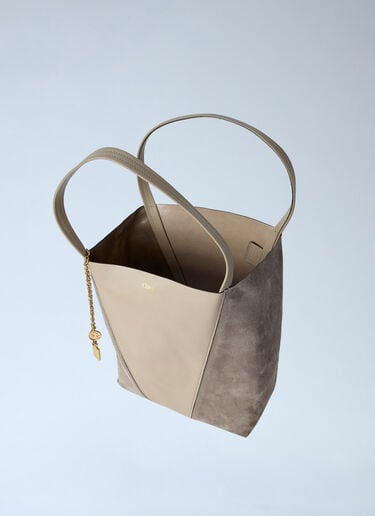 Chloé Spin Suede Tote Bag Beige chl0263096