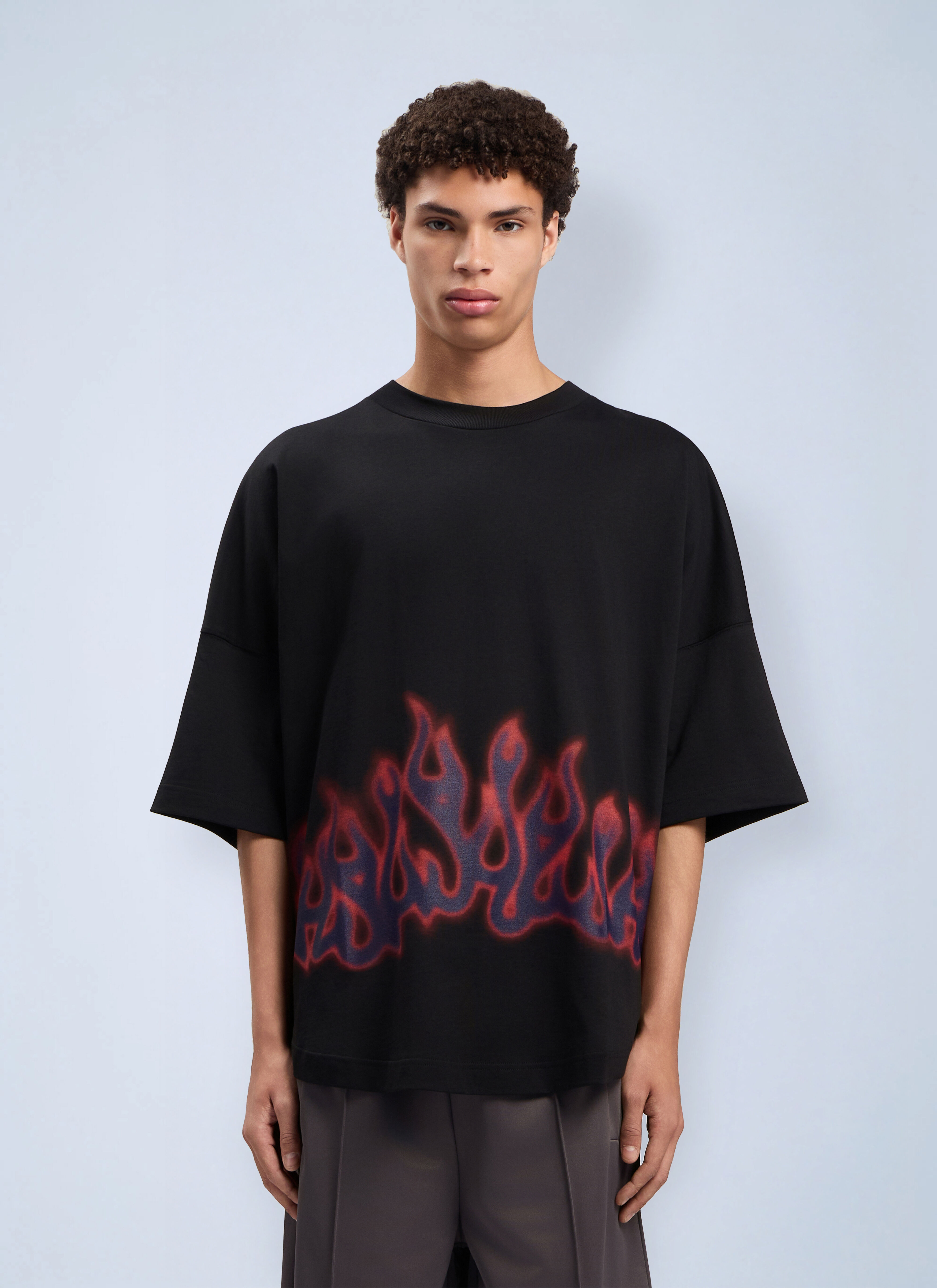 ✨美品✨Palm Angels ファイヤー 半袖Tシャツ 黒　M mr280 Palm Angels Men's' Flames Over T-Shirt in Black | LN-CC®