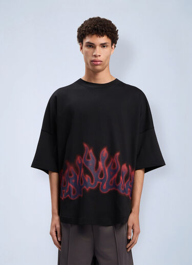 Flames Over T-Shirt Palm Angels Flames Over T-Shirt Black pma0162088