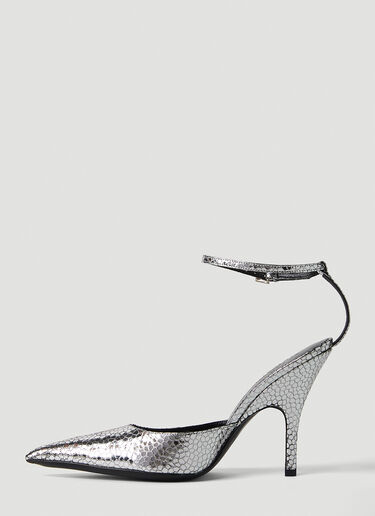 BY FAR Eliza Metallic Heel Pumps Silver byf0251030