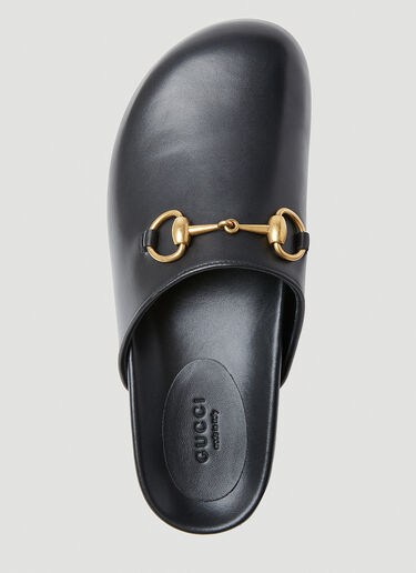 Gucci Horsebit Leather Slippers Black guc0253102