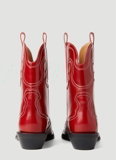 Embroidered Western Boots GANNI Embroidered Western Boots Red gan0252038
