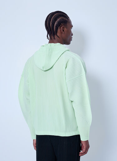 LN-CC® - Homme Plissé Issey Miyake: July Zip-Up Hoodie - Green Homme Plissé Issey Miyake July Zip-Up Hoodie Green hmp0166014