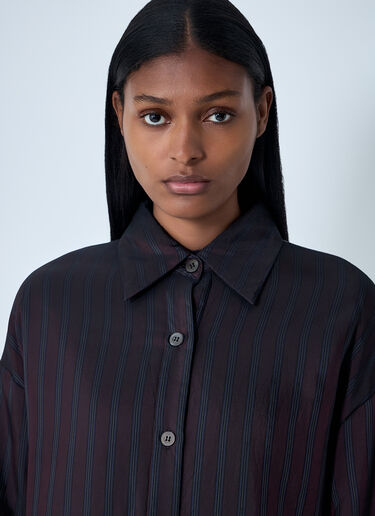 Striped Button-Down Shirt Dries Van Noten Striped Button-Down Shirt Burgundy dvn0262007