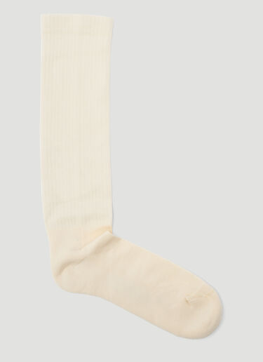 Rick Owens Mid Calf Socks Cream ric0147033
