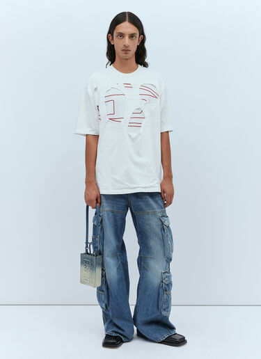 Diesel T-Strapoval Cut-Out T-Shirt White dsl0153003