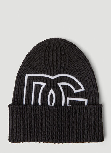 Logo Embroidery Beanie Hat Dolce & Gabbana Logo Embroidery Beanie Hat Black dol0151005