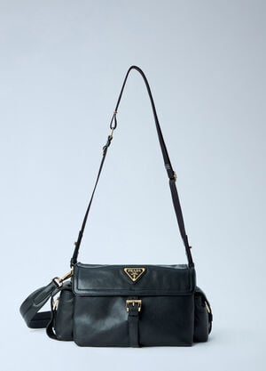 Prada Explore Medium Shoulder Bag with Flap Black pra0264402