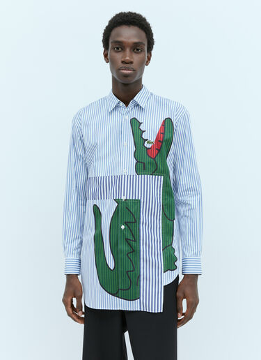 x Lacoste ロゴストライプシャツ Comme des Garçons SHIRT x Lacoste ロゴストライプシャツ ブルー cdg0154008