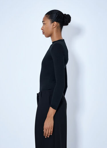 Jil Sander Wool Bodysuit with Long Sleeves Black jil0266007