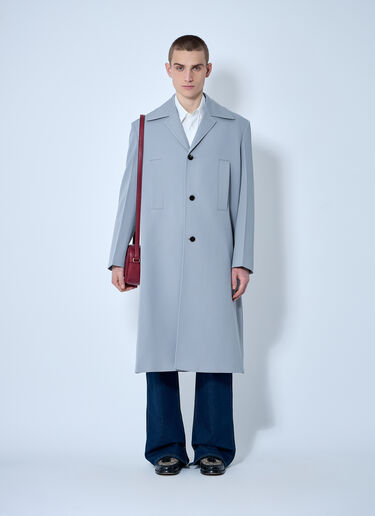 Gucci Single-Breasted Wool Coat Grey guc0160001