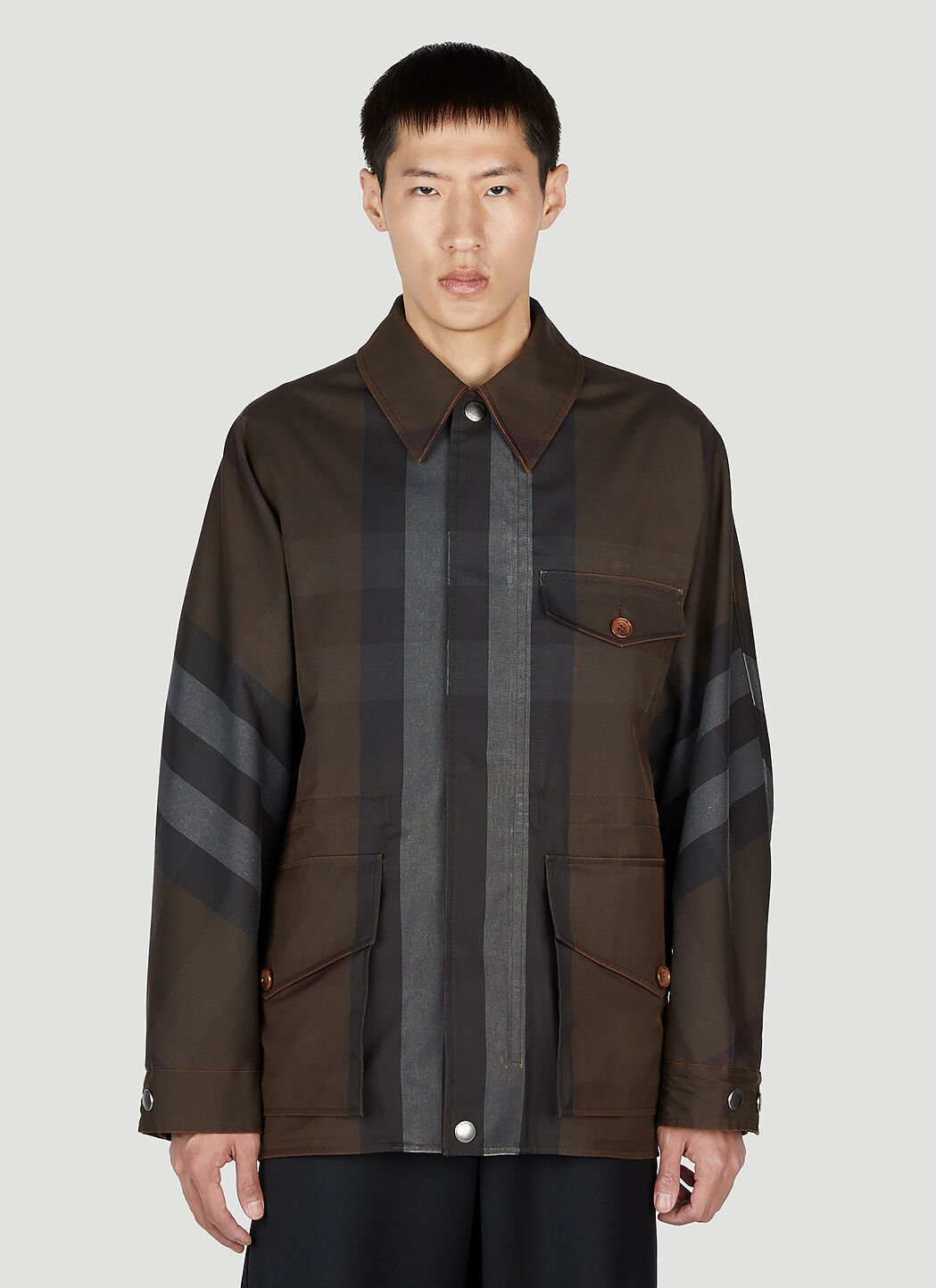 Burberry Field Check Jacket In Brown | ModeSens