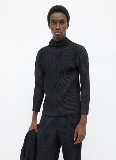 Homme Plissé Issey Miyake High Neck Pleated Top Black hmp0155010