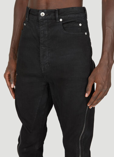 Rick Owens DRKSHDW Bolan Banana 牛仔拉链裤 黑色 drk0154003