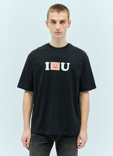 Acne Studios 方脸徽标 T 恤  黑色 acn0155007