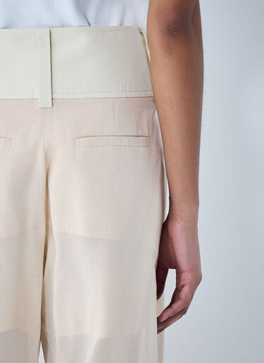 Sportmax High Waist Wide-Leg Trousers Beige spx0264063