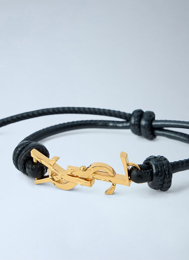 LN-CC® - Saint Laurent: Cassandre Cord Bracelet - Black Saint Laurent Cassandre Cord Bracelet Black sla0263110