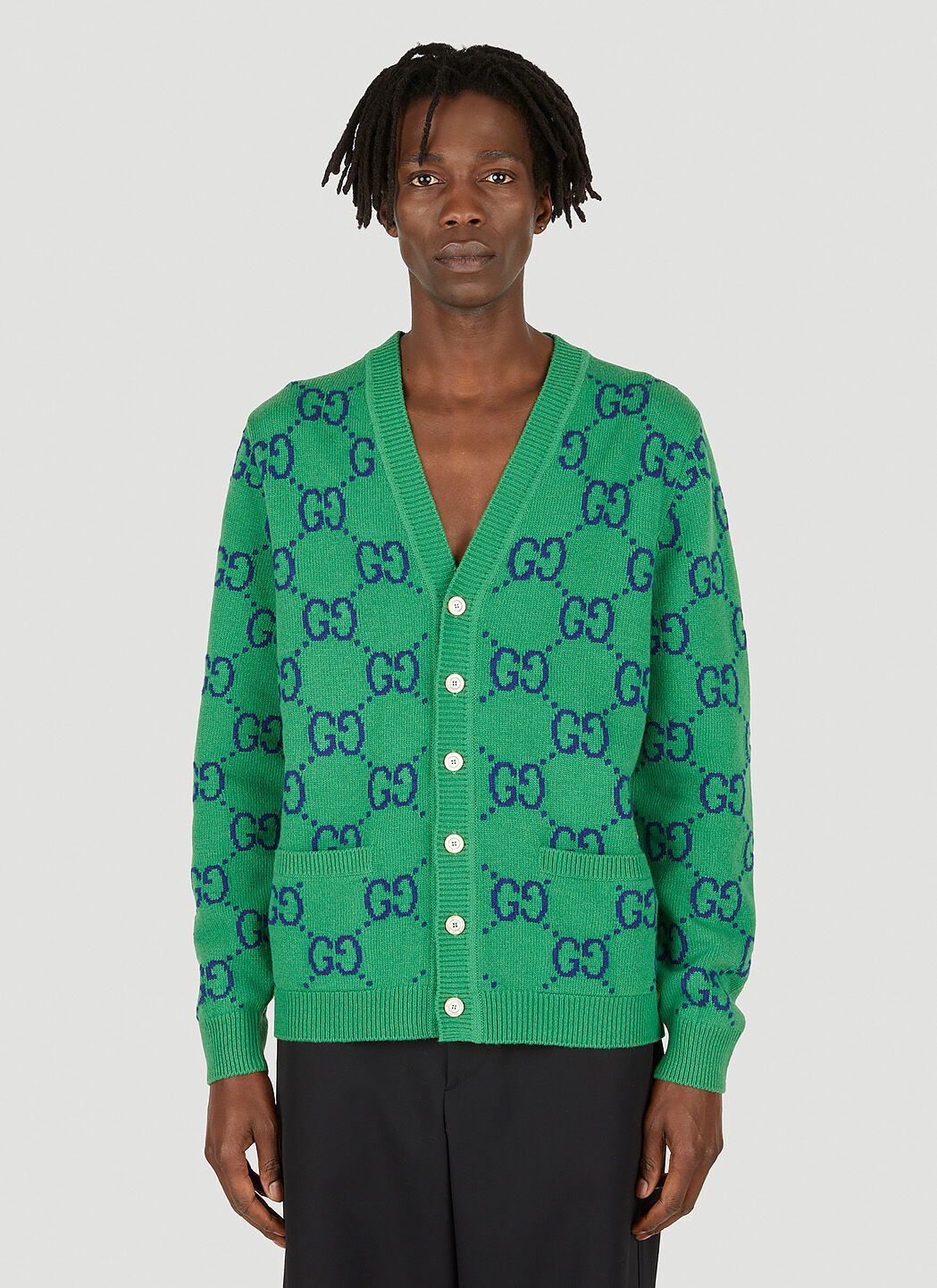 Gucci GG Jacquard Cardigan in Green | LN-CC®
