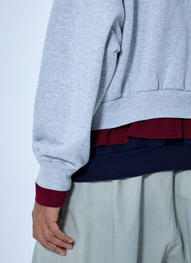 Balenciaga Layered Hoodie with Embroidered Logo Grey bal0165005
