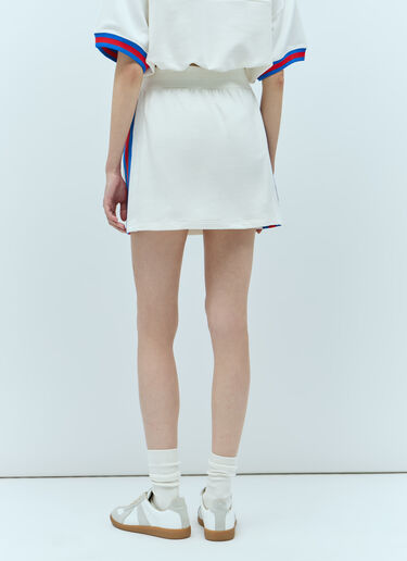Gucci Jersey Mini Skirt With Web Stripe White guc0255122