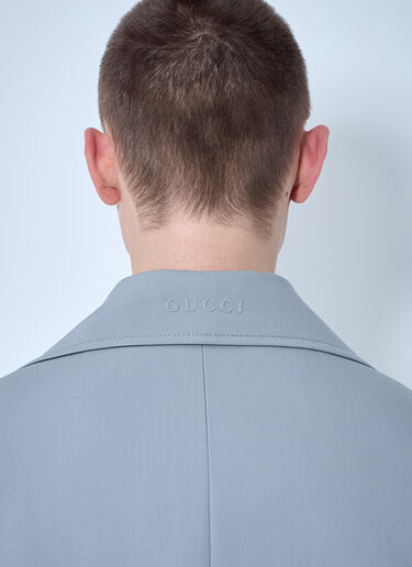 Gucci Single-Breasted Wool Coat Grey guc0160001