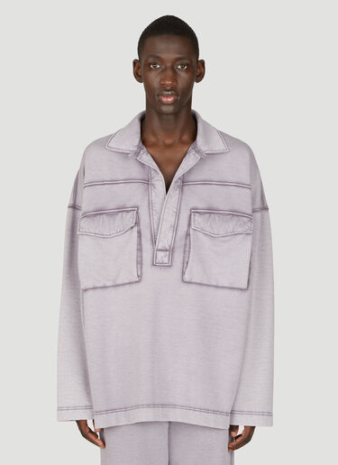 Dries Van Noten 늘어진 폴로 맨투맨 퍼플 dvn0156024