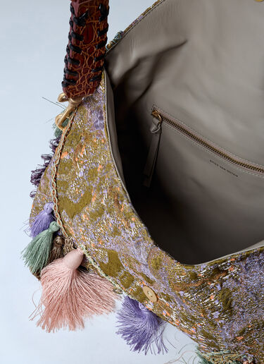 Ornate Tassel Clutch Bag Dries Van Noten Ornate Tassel Clutch Bag Khaki dvn0262036