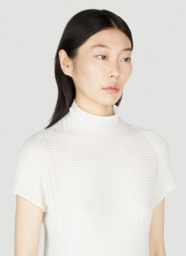 Issey Miyake Wooly Pleats Top White ism0253003