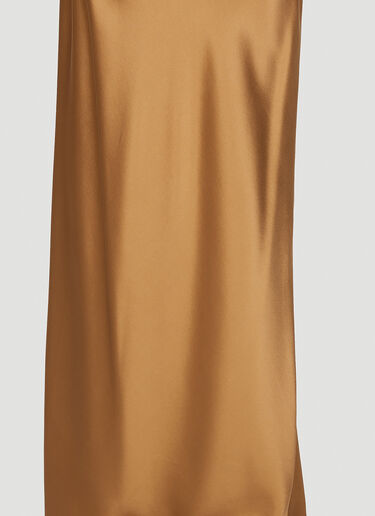 Saint Laurent Satin Maxi Skirt Brown sla0251025