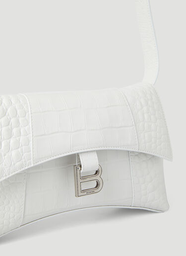 Balenciaga Hourglass XS Croc Shoulder Bag White bal0246032