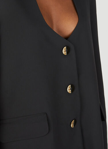 GANNI Drapey Melange Oversized Blazer Black gan0252019