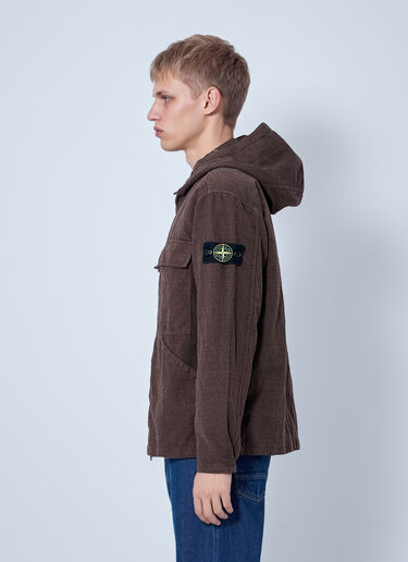 LN-CC® - Stone Island: Hooded Zip Jacket - Brown Stone Island Hooded Zip Jacket Brown sto0165098