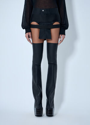 Rick Owens Layered Thigh-High Boot Ensemble Black ric0264010