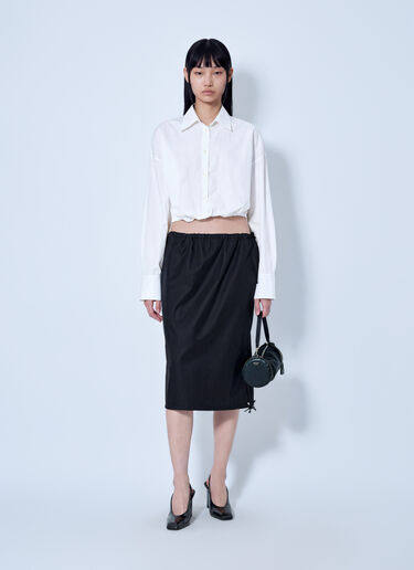 LN-CC® - Prada: Elastic Waist Re-Nylon Midi Skirt - Black Prada Elastic Waist Re-Nylon Midi Skirt Black pra0265025