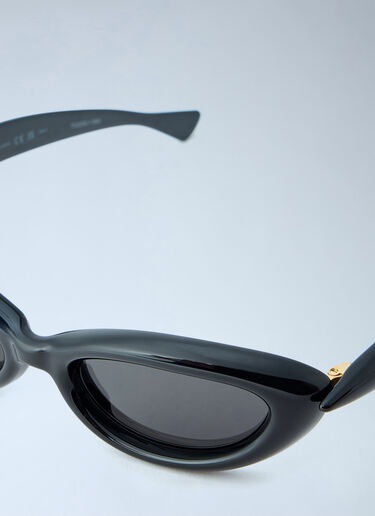 LN-CC® - Bottega Veneta: Sardine Oval Sunglasses - Black Bottega Veneta Sardine Oval Sunglasses Black bov0265009