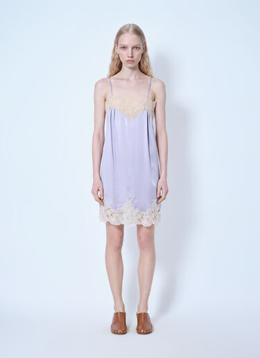 LN-CC® - Chloé: Thin-Strap Mini Dress In Washed Silk Satin - Purple Chloé Thin-Strap Mini Dress In Washed Silk Satin Purple chl0265014