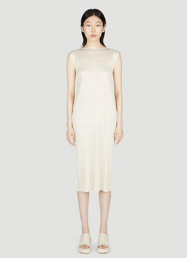 Pleats Please Issey Miyake Pleated Dresses Cream plp0253003
