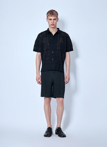 Homme Plissé Issey Miyake Lace Grid Pleats Shirt Black hmp0166020