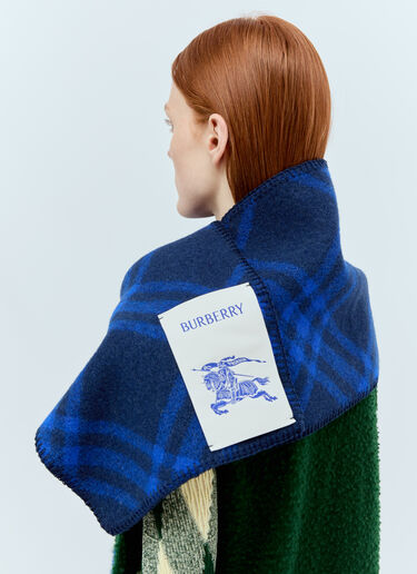 Burberry Check Wool Scarf Navy bur0355002