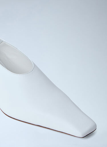 Sportmax Leather Kitten Heel Pumps White spx0264058