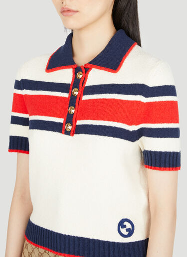 Gucci Knit Polo Shirt White guc0253015
