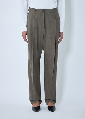 The Row Gianni Wool Straight Pants Grey row0264057