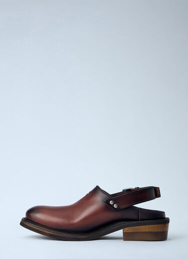 Miu Miu Foule Leather Mules Brown miu0264113