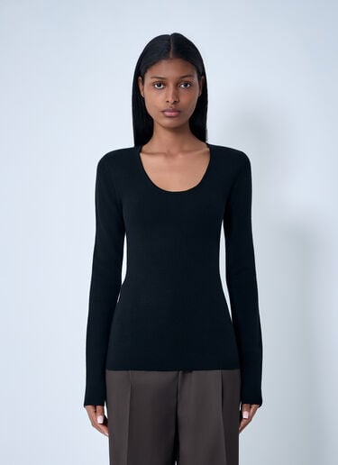 TOTEME Merino Knit Sweater Black tot0263012