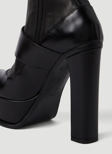 Alexander McQueen Boxcar Buckle Heeled Boots Black amq0250060