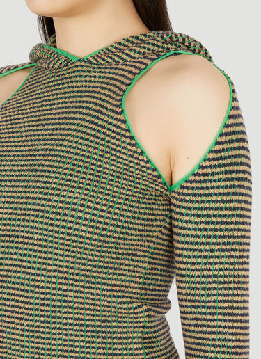Eckhaus Latta Pixel Hooded Sweater Green eck0247004