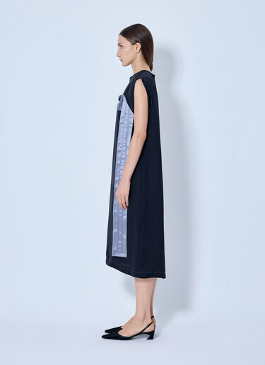 LN-CC® - Marni: Sleeveless Midi Dress with Satin Detail - Black Marni Sleeveless Midi Dress with Satin Detail Black mni0265001