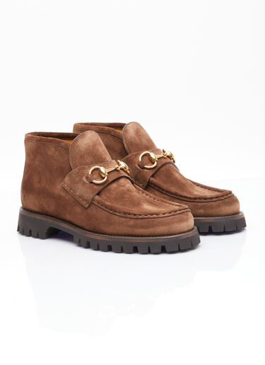 Gucci Horsebit Ankle Boots Brown guc0254026