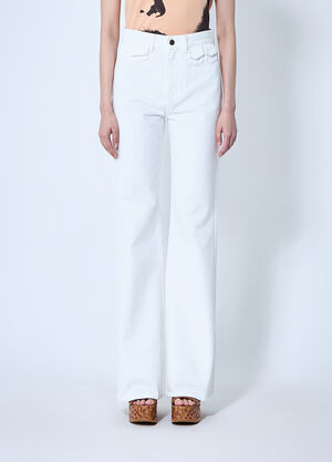 Chloé Denim Flare Jeans Beige chl0259010