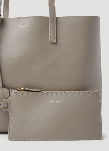 Saint Laurent Leather Shopping Tote Bag Grey sla0253086